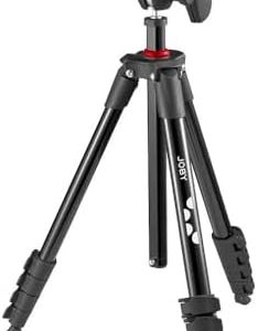 JOBY Compact Action Tripod, Camera Tripod with Ball Head, Universal ¼-20” Quick Release Mount and Carrying Bag, for CSC,DSLR, Mirrorless Cameras, Colour: Black, 1.5kg Capacity