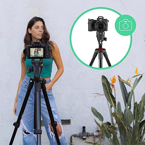 JOBY Compact Action Tripod, Camera Tripod with Ball Head, Universal ¼-20” Quick Release Mount and Carrying Bag, for CSC,DSLR, Mirrorless Cameras, Colour: Black, 1.5kg Capacity - Image 6